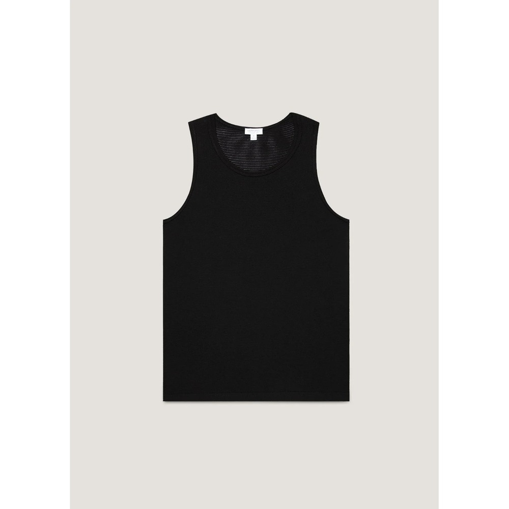 CELLULAR COTTON UNDERWEAR VEST BLACK SIZE M